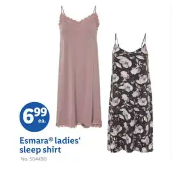 Lidl Esmara ladies' sleep shirt offer