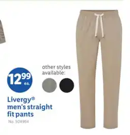 Lidl Livergy men's straight fit pants offer