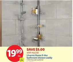 Lidl Livarno Home 3-tier bathroom shower caddy offer