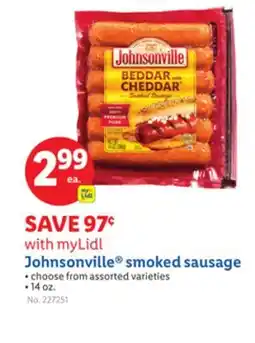 Lidl Johnsonville smoked sausage offer
