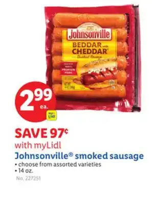Lidl Johnsonville smoked sausage offer