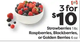 Weis Markets Strawberries 1 lb Raspberries, Blackberries, or Golden Berries 6 oz offer