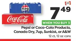 Weis Markets Pepsi or Coca-Cola Products, Canada Dry, 7up, Sunkist, or A & W offer