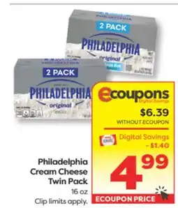 Weis Markets Philadelphia Cream Cheese Twin Pack offer