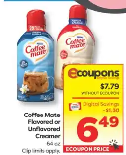 Weis Markets Coffee Mate Flavored or Unflavored Creamer offer