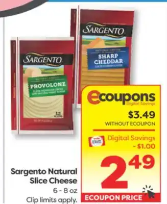 Weis Markets Sargento Natural Slice Cheese offer