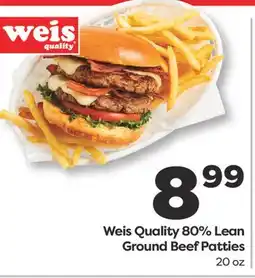Weis Markets Weis Quality 80% Lean Ground Beef Patties offer