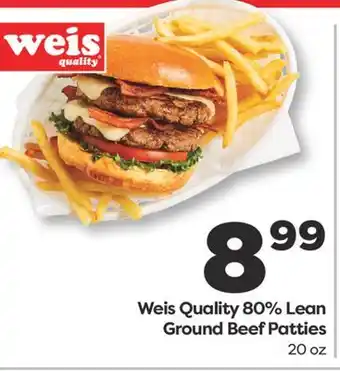 Weis Markets Weis Quality 80% Lean Ground Beef Patties offer