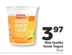 Weis Markets Weis Quality Greek Yogurt offer
