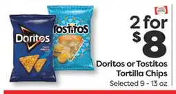 Weis Markets Doritos or Tostitos Tortilla Chips offer