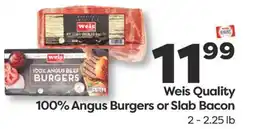 Weis Markets Weis Quality 100% Angus Burgers or Slab Bacon offer