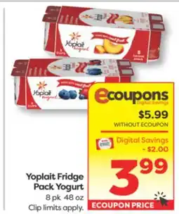 Weis Markets Yoplait Fridge Pack Yogurt offer