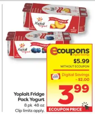 Weis Markets Yoplait Fridge Pack Yogurt offer