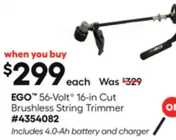 Lowe's EGO 56-VoltG 16-in Cut Brushless String Trimmer offer