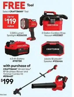 Lowe's 20-Volt MaxF RP Brushless Blower and Trimmer Combo Kit offer