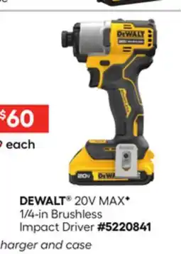 Lowe's 20V MAXF 1/4-in Brushless Impact Driver offer