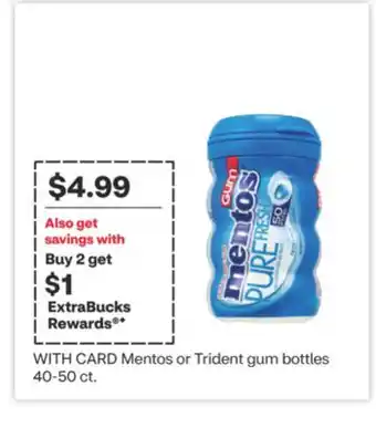 CVS Mentos or Trident gum bottles 40-50 ct offer
