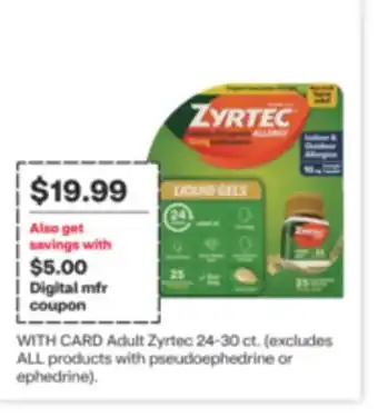 CVS Adult Zyrtec 24-30 ct offer