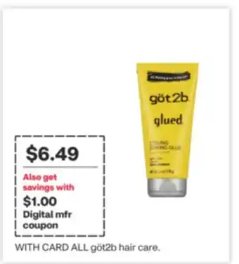 CVS ALL göt2b hair care offer
