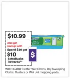 CVS Swiffer Wet Cloths, Dry Sweeping Cloths, Dusters or Wet Jet mopping pads offer
