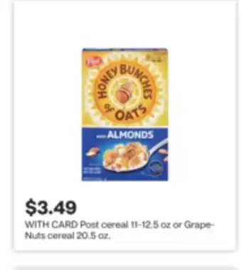 CVS Post cereal 11-12.5 oz or Grape-Nuts cereal 20.5 oz offer