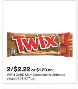 CVS Mars Chocolate or Airheads singles 1.08-2.17 oz offer