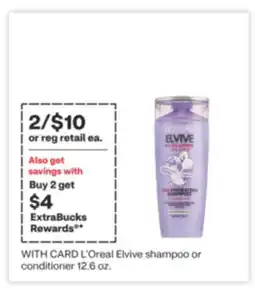 CVS L'Oreal Elvive shampoo or conditioner 12.6 oz offer