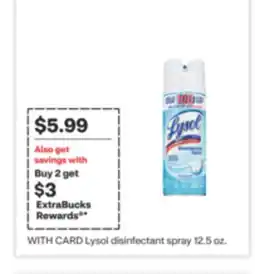 CVS Lysol disinfectant spray 12.5 oz offer