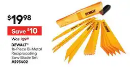 Lowe's DEWALT 16-Piece Bi-Metal Reciprocating Saw Blade Set offer