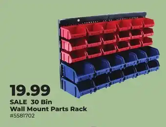 Runnings 30 Bin Wall Mount Parts Rack offer