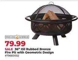 Runnings 36 Oil Rubbed Bronze Fire Pit with Geometric Design offer