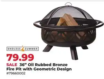 Runnings 36 Oil Rubbed Bronze Fire Pit with Geometric Design offer