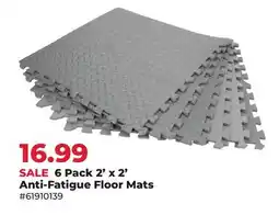 Runnings 6 Pack 2' x 2' Anti-Fatigue Floor Mats offer