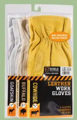 Runnings 3 Pack Leather Work Gloves offer