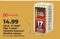 Runnings Hornady 17 HMR 17gr V-MAX Varmint Express Rimfire Ammo offer
