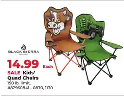 Runnings Black Sierra Kids' Quad Chairs offer