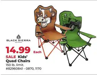 Runnings Black Sierra Kids' Quad Chairs offer