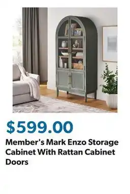 Sam's Club Member's Mark Enzo Storage Cabinet With Rattan Cabinet Doors offer