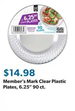 Sam's Club Member's Mark Clear Plastic Plates, 6.25 90 ct offer