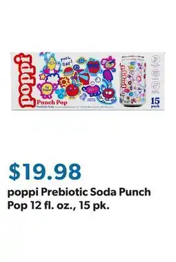 Sam's Club poppi Prebiotic Soda Punch Pop 12 fl. oz., 15 pk offer