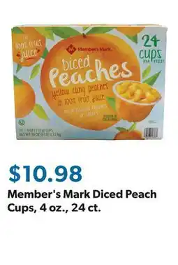 Sam's Club Member's Mark Diced Peach Cups, 4 oz., 24 ct offer