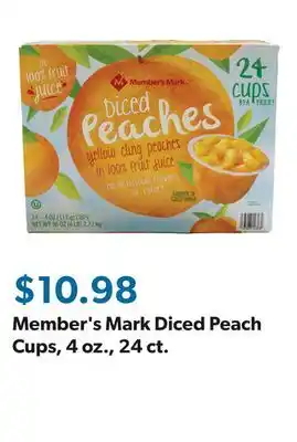 Sam's Club Member's Mark Diced Peach Cups, 4 oz., 24 ct offer