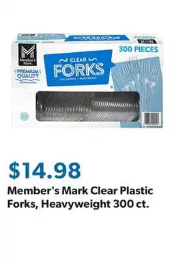 Sam's Club Member's Mark Clear Plastic Forks, Heavyweight 300 ct offer