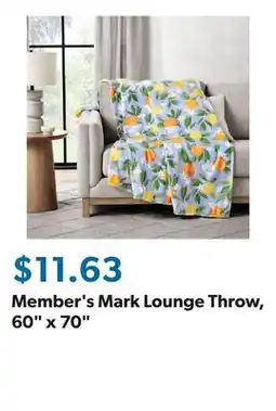 Sam's Club Member's Mark Lounge Throw, 60 x 70 offer