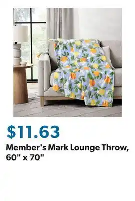 Sam's Club Member's Mark Lounge Throw, 60 x 70 offer