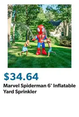 Sam's Club Marvel Spiderman 6' Inflatable Yard Sprinkler offer