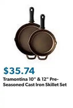 Sam's Club Tramontina 10 & 12 Pre-Seasoned Cast Iron Skillet Set offer