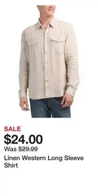 TJ Maxx Linen Western Long Sleeve Shirt offer
