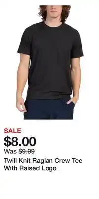 TJ Maxx Twill Knit Raglan Crew Tee With Raised Logo offer