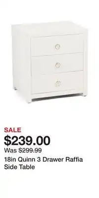 TJ Maxx 18in Quinn 3 Drawer Raffia Side Table offer